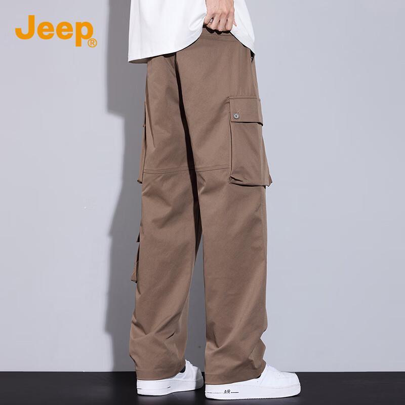 Jeep Men's Summer Loose Straight Casual Cargo Pants
