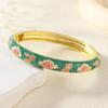 Elegant Enamel Bracelet Colorful Alloy Cloisonne Bangle Ethnic Floral Motifs Vintage Dropped Glaze Bracelet Party Jewelry