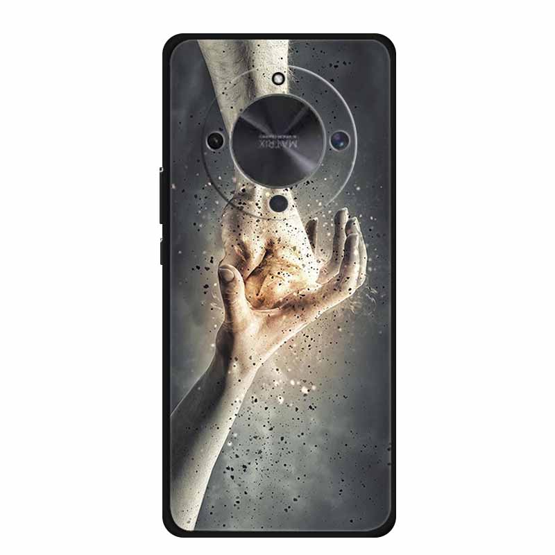 Phone Case For Honor X70 5G 2025 Case X 70 Coque Flowers Black Silicone Soft Back Cover For Honor X70 Cases HonorX70 Funda 6.79"
