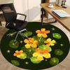 1PC Nasturtiums Office Round Rug, Non slip, Soft and Durable Office Rug for Interior Decoration, Perfect for Office