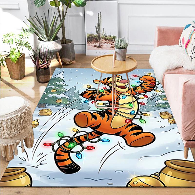 1Pc Christmas Winnie Pooh Rug Office Carpet Indoor Outdoor Doormat Nonslip Soft And Comfortable Living Room Christmas Halloween Gift D918106