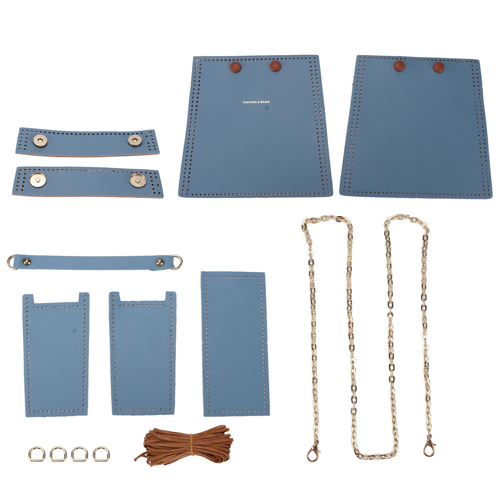 

Сумка из искусственной кожи своими руками Стильная ретро-сумка для вязания крючком Материалы для сумок Аксессуары НаборСиний синий