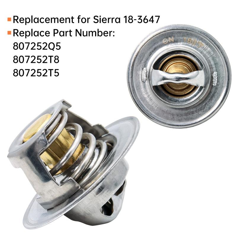 OE 807252Q5 Thermostat Kit Replacement for MerCruiser with Sleeve 160° 4.3L 5.0L 5.7L 7.4L 8.2L 1987 Up ABS And Metal