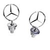 Naklejka Samochodowa 1 SZT 44mm 3D Metalowy Niebieski Chromowany Gwiazda Maskownica Hood Logo Emblemat Odznaka dla Mercedes Benz W202 W203 W204 W208 W210 W220 W2