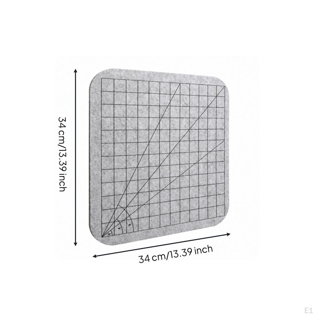 Professional Blocking Board with TPins | Diagonal Guide Lines, Printed Grid Layout, Felt Craft