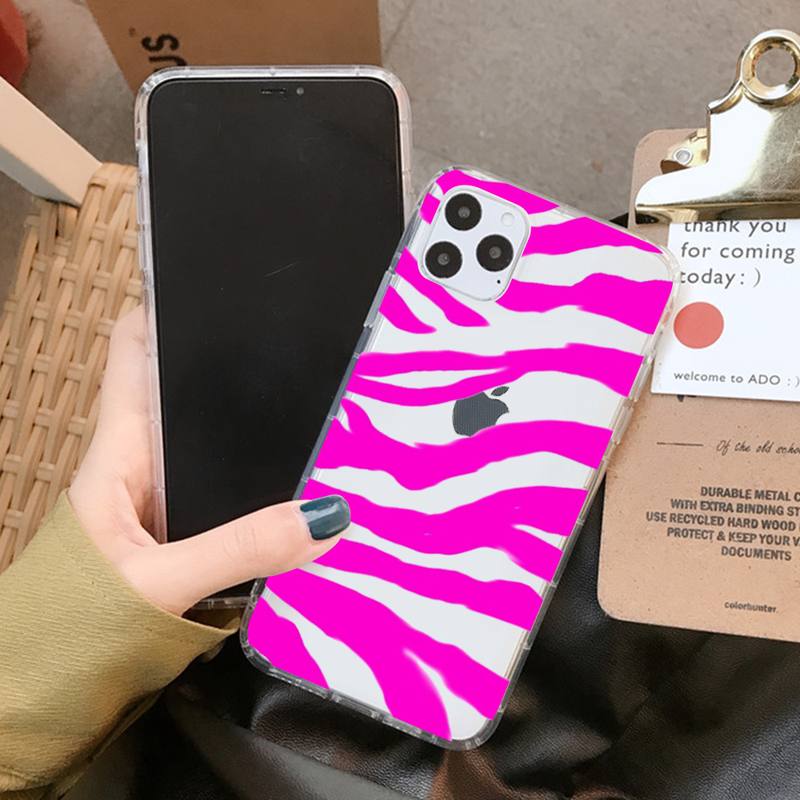 Cartoon Zebra Pattern Phone Case for iPhone 11 12 13 Mini Pro XS MAX 8 7 6 6S Plus X 5S SE 2020 XR Clear Case