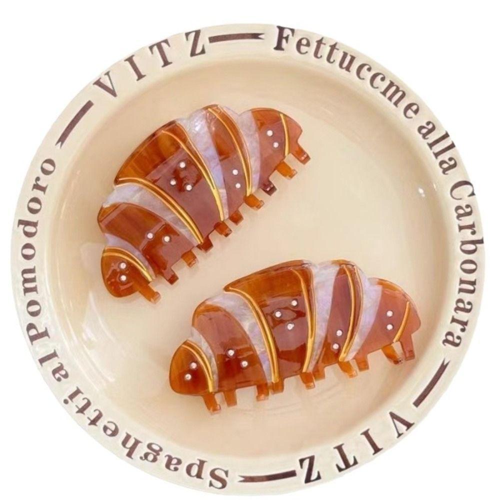 Coffee French  Crab Clip Korean Style Acetic Acid Shark Clip  Hair Accessories