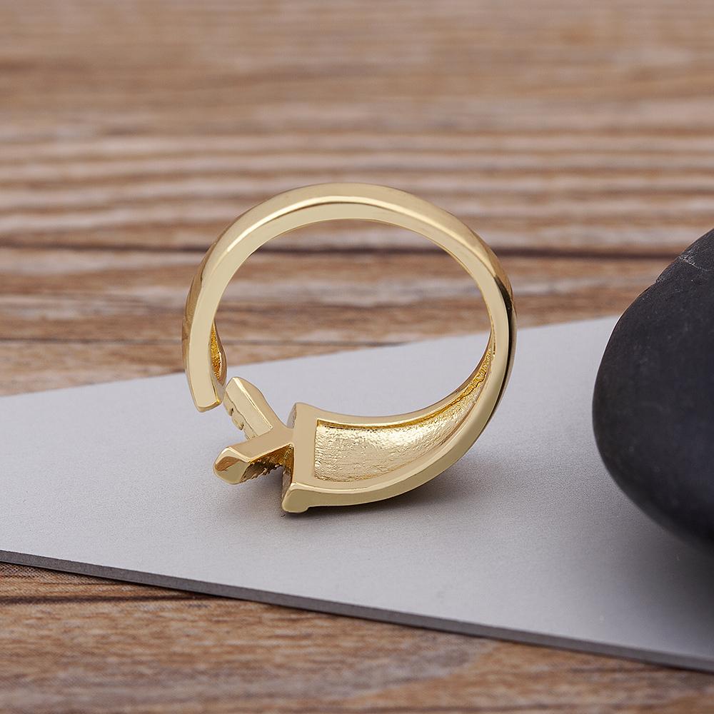 AIBEF New  A-Z Letter Gold Color Metal Adjustable Opening Ring Initials Name For Women Finger Rings Party Crystal Jewelry