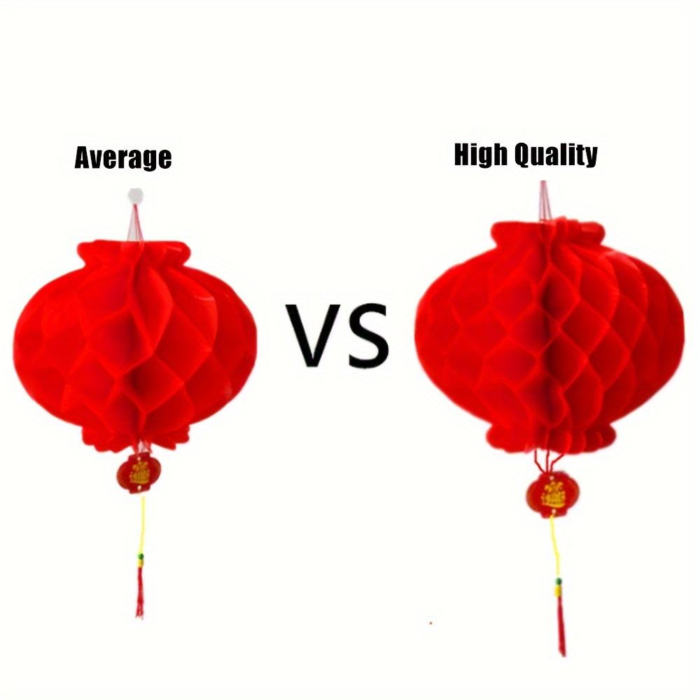 Red Chinese FU Plastic Honeycomb Lanterns for Wedding New Year Christmas Outdoor Decoration