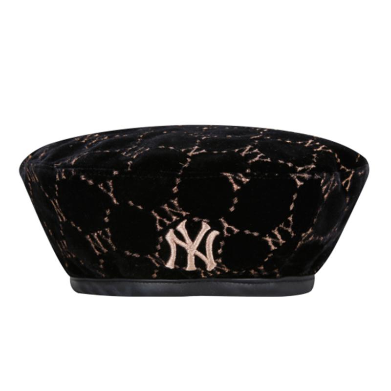 MLB Monogram Velvet Beret New York Yankees Hat Fashion 32CPVG011-50L