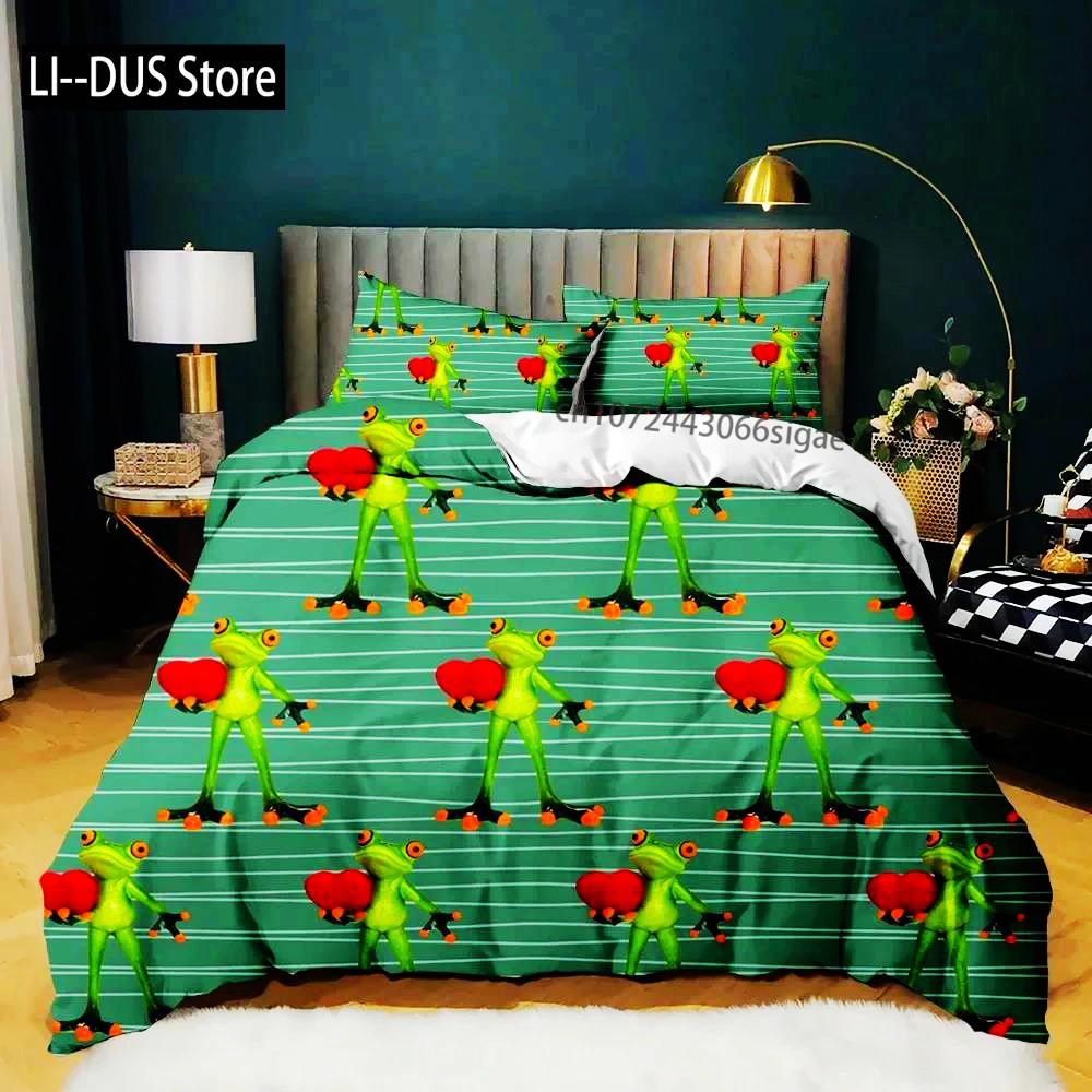 

Comforter Frog Reptile Wildlife Animal Comforter For Teens Adults Twin Double Queen King Size Polyester Qulit Comforter (quilt)-EU Single(135*200cm)3pcs