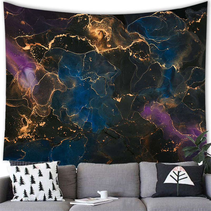 Silk-Textured Pigment Blending Digital-Printed Polyester Tapestries Living Rooms Bedrooms Macrame Wall Hanging Room Decor