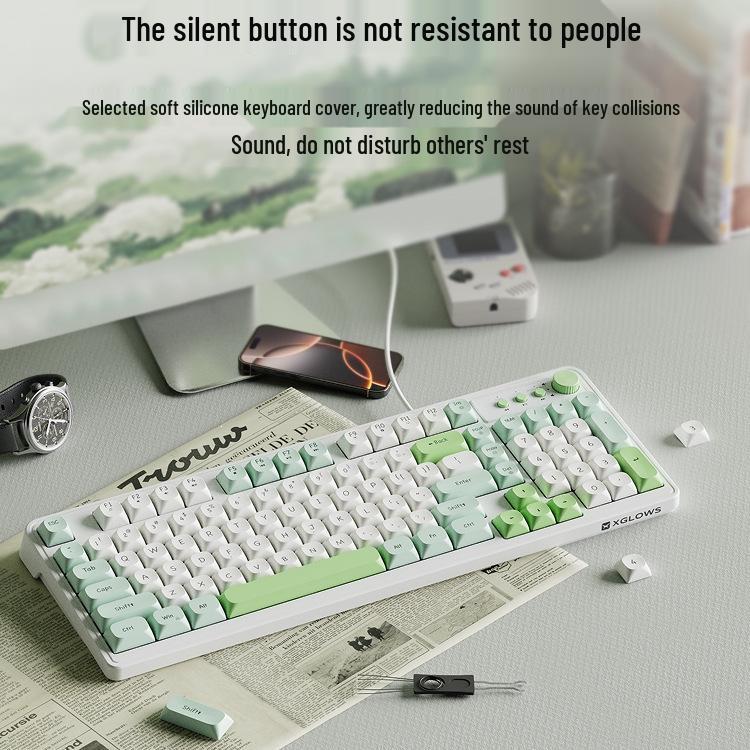 G98 Silent Keyboard & Mouse Set: Mechanical Feel, Sleek Design, Magnetic Shaft