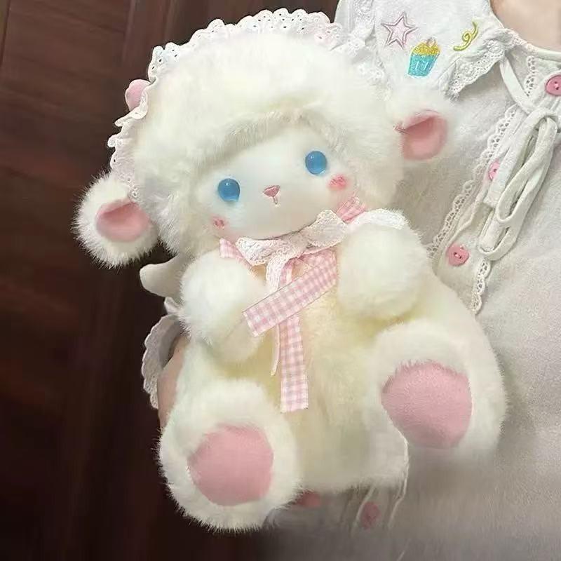 Peluche mouton ange - Mignonne, Jouet apaisant pour le sommeil et décoration de chevet, Cadeau d'anniversaire parfait pour les enfants