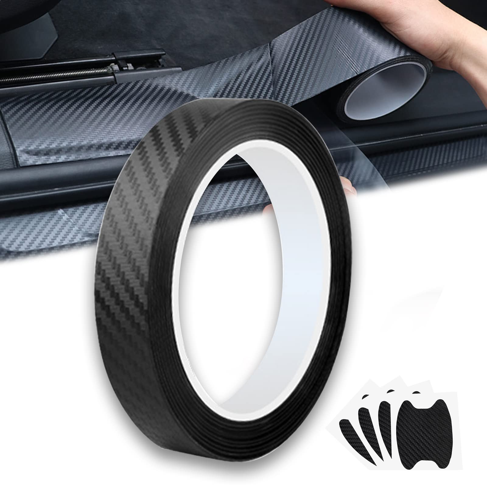 

AUTOYUZU Защита двери автомобиля Защита кузова Боковая подножка Накладка на порог Бампер Карбон Царапина Пятно Легкая Черная Основа 3см5м Пленка, Пленка, Пленка, Защита, Накладка, Защита,