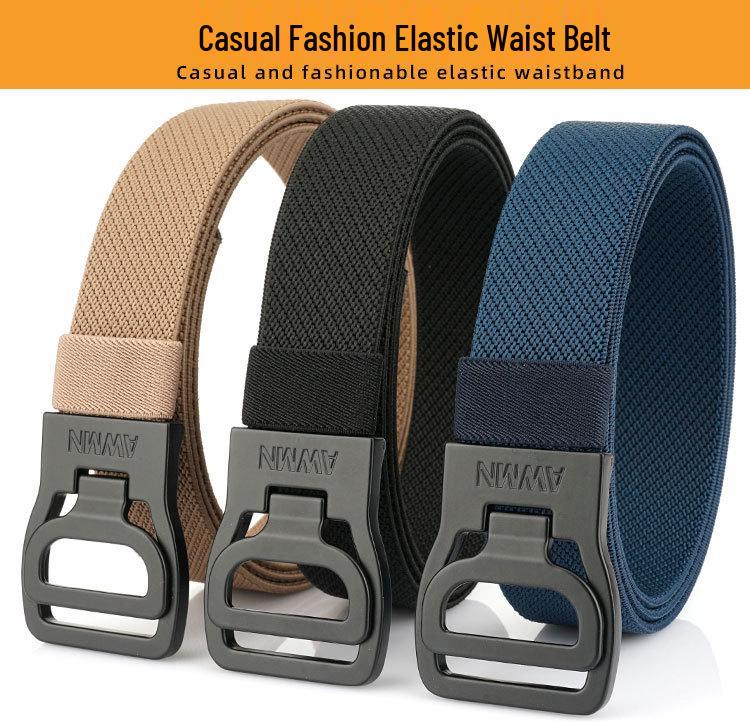 2025 Męski pasek elastyczny 3,4 cm z automatyczną klamrą - Casualowy, outdoorowy i biznesowy styl skórzany pleciony