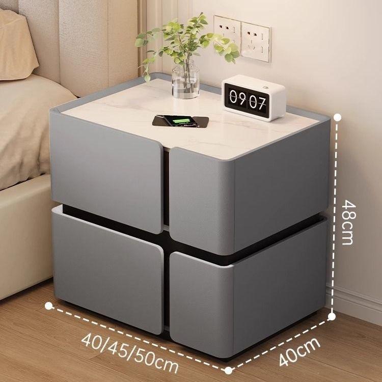 Comodino Smart di Lusso: Design Italiano Moderno Minimalista, Armadietto Multifunzionale per Camera da Letto