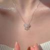 Small Bell Ruyi Longevity Lock Necklace Woman Simple Ins Round Pendant Necklaces Girl Party Jewelry Holiday Gifts