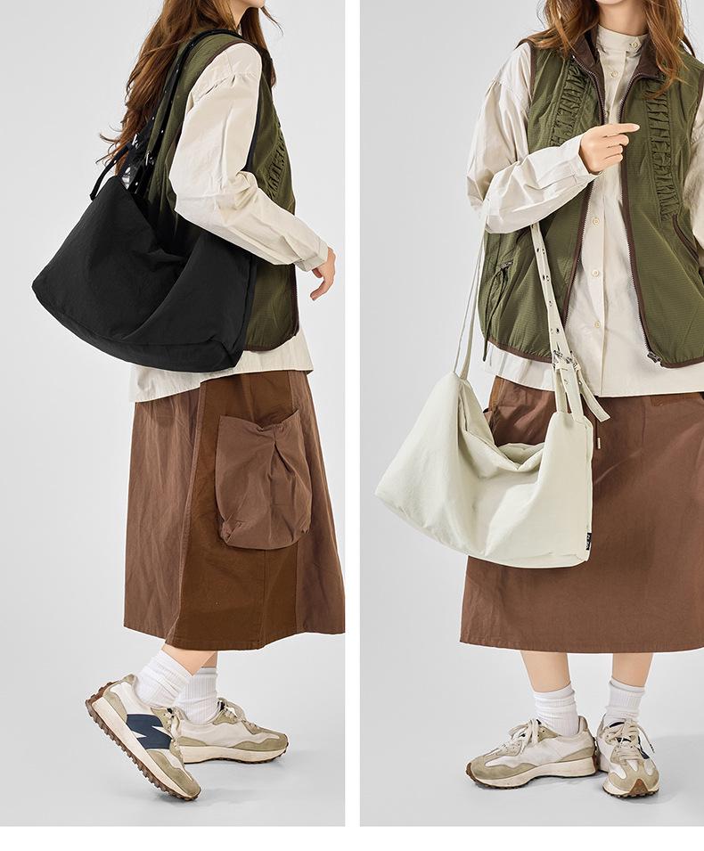 Water-Repellent Women's Minimalist Nylon Shoulder Bag