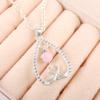 Rose Chalcedony Gemstone 925 Sterling Silver Gift Jewelry Zircon Pendant 1.27" CZP-4-15