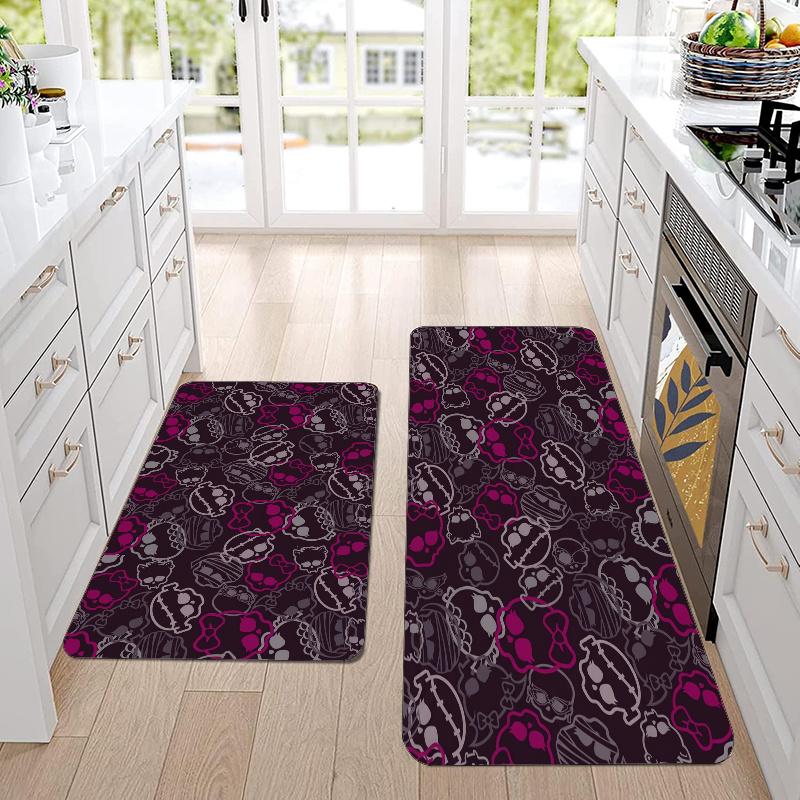 Monster High Flannel Area Rug Soft Kitchen Floor Mat Non Slip Carpet Room Decor