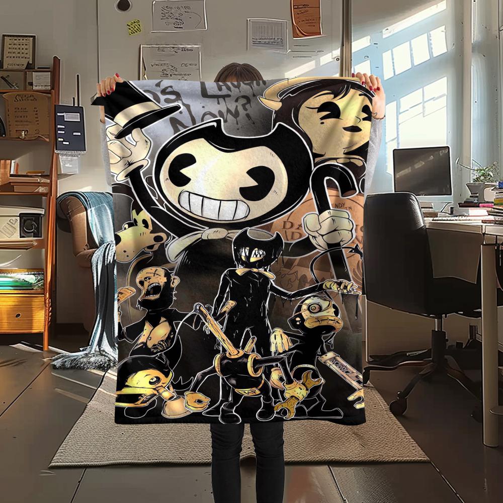 1Pc Bendy Print Flannel Blanket, High quality Comfortable for All Seasons, Home Decor, Warmth and Comfort, Perfect for Christmas Gifts