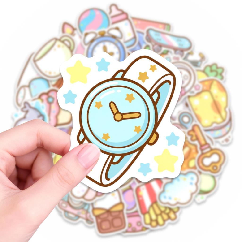 50 Wind Cartoon Stickers Hand Account Decoration Waterproof Stickers Children'S Graffiti Stickers Creative Stationery Stickers