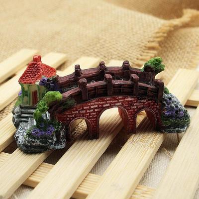 Aquarium Decor: Artificial Mountain & Bridge for Goldfish Tank