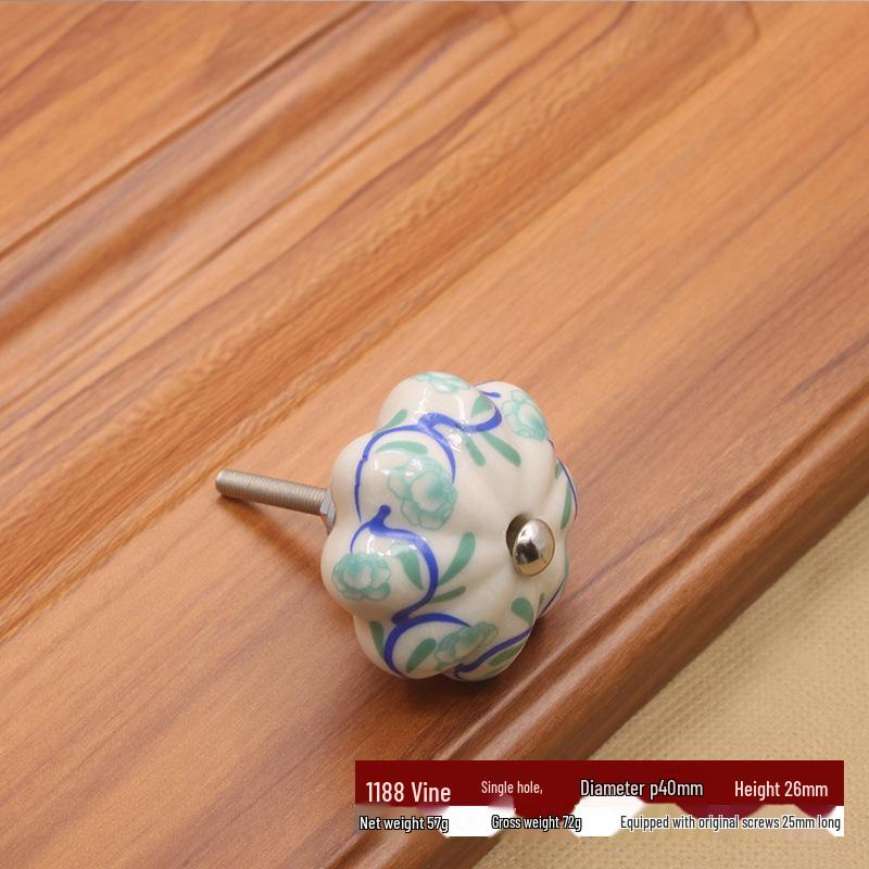 Modern Pastoral Pumpkin Ceramic Cabinet Handle for Kitchen and Drawer