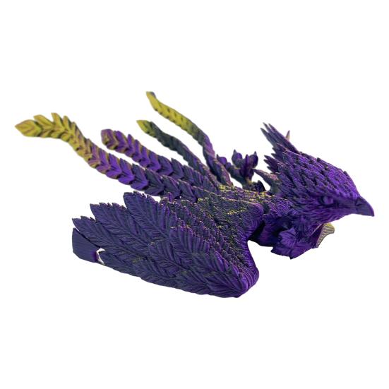 3D Printed Phoenix Toy Articulated Flexible Fidget Bird Figurine Cool Animal Statue Stress Relief Desktop Decoration for Adults