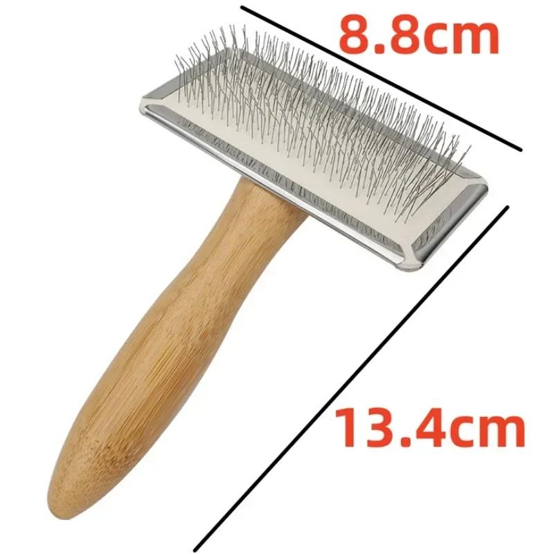 Dog Comb Pet Hair Remover Massage Brush Stainless Steel Pet Combs Solid Wood Dog Brush Pet Grooming for Cats Hair Knot Opening