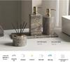 Set da Bagno Travertino Grigio Argento Wabi-Sabi: Vassoio e Decorazione per Lavabo.