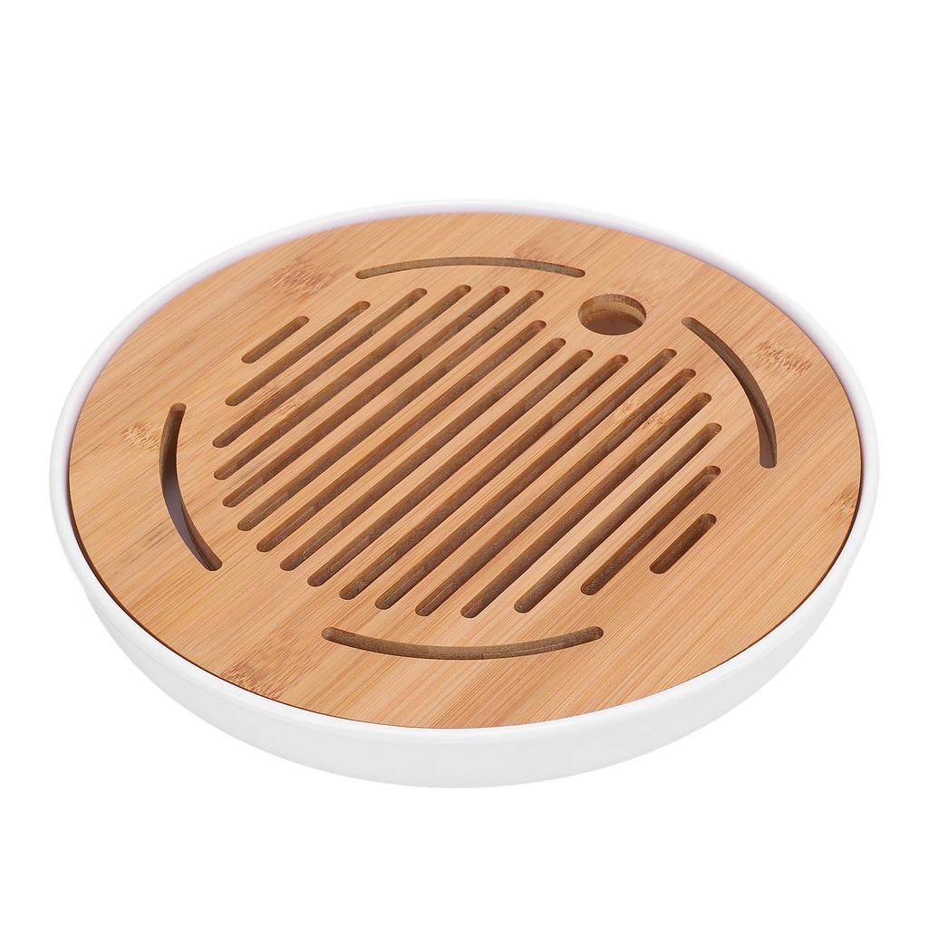 Tea Tray 10 Inch Round Shape Modern Stylish Chinese Kung Fu Tea Serving Tray for Home and Office