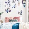 Wall Sticker Purple Flower Bird On Branch Decoration for Bedroom Living Room Background Self Adhesive Removable