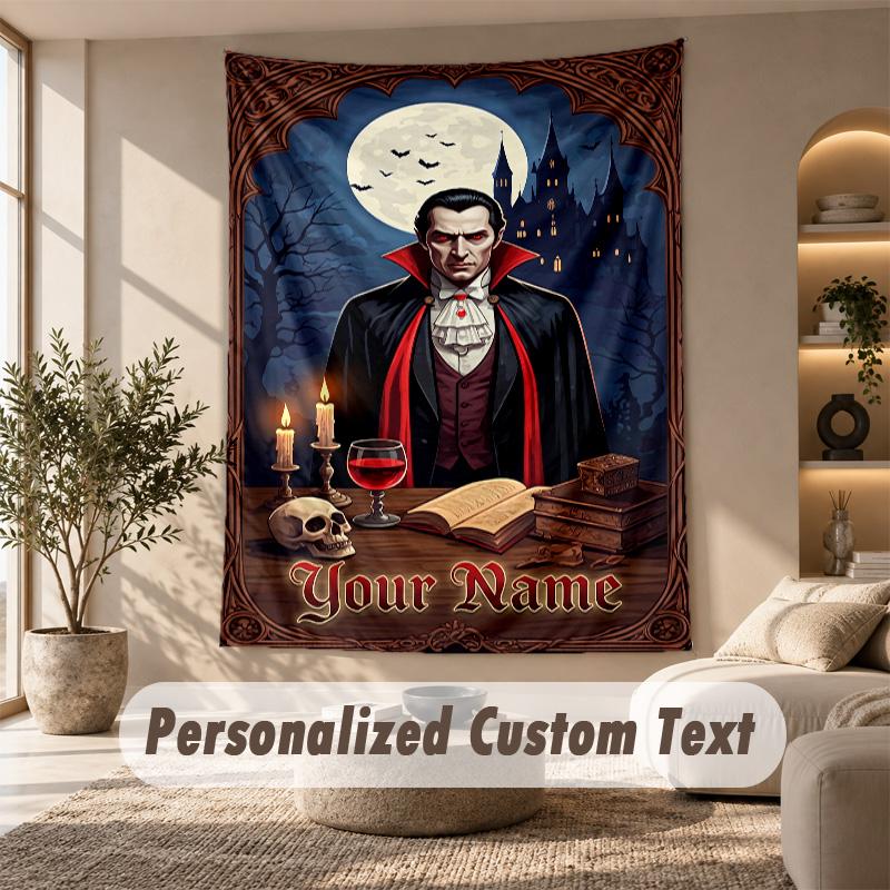 Tapestry Custom Name Text, Wall Hanging Tapestry Home Room DecorDracula
