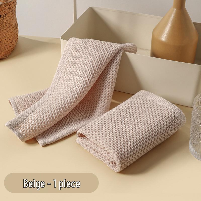Korean Style Quick-Dry Honeycomb Cotton Towel for Home & Kitchen – Absorbent, Non-Stick Oil, Thickened Dishwashing & Cleaning Cloth