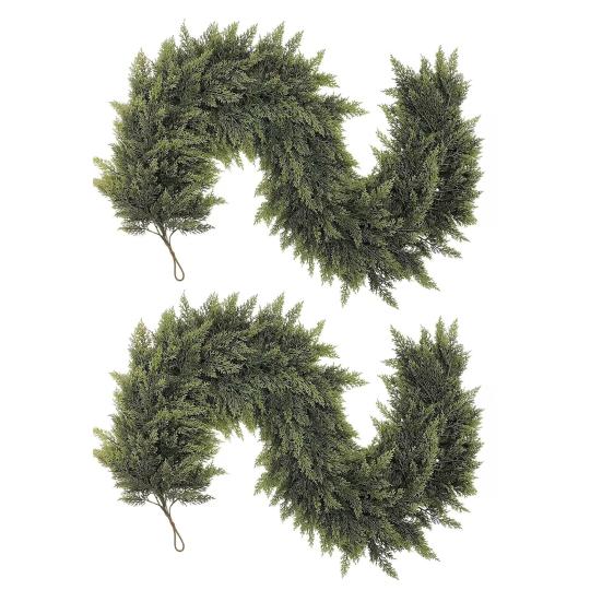 1/2 ks 150/180/270CM Vánoční Umělá Cedrová Girlanda Simulace Větev Borovice Norfolkské Falešná Zeleň Krbová Rimska Veranda Dekorace