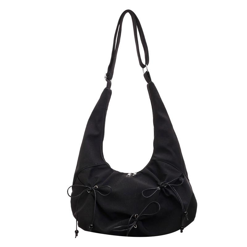 Simple Chic Bow Waterdrop Shape Shoulder Bag With Polyester Material For Casual Outings