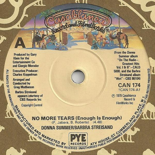 

7inch Record DONNA SUMMER BARBRA STREISAND No More Tears Enough Is Enough CAN174 Casablanca 1979 UK SoulFunk Used