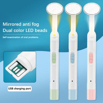 1ks dentální led světelné ústní zrcátko přenosné opakovaně použitelné zubař orální kontrola proti zamlžování Bright Péče o zuby Hygienický nástroj pro čištění
