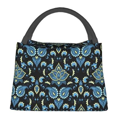 Traditioneller asiatischer Stil Paisley-Muster Isolierte Lunchtaschen für Frauen Wiederverwendbare Thermokühltasche Bento-Box Outdoor Camping Reisen