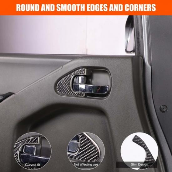 Carbon Fiber Interior Door Handle Trim Sticker For Nissan Frontier 2009-2017