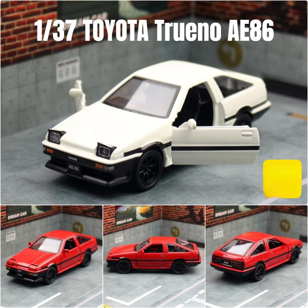 1/37 TOYOTA Trueno AE86 Initial D Klasické autíčko pro děti CCA Kovový odlitek Miniaturní model Natahovací sběratelský dárek Chlapec