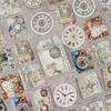 46pcs Diary Decorative Decal Self Adhesive Vintage Clock Pattern Diary Stickers for Handbooks Notebooks Albums Theory