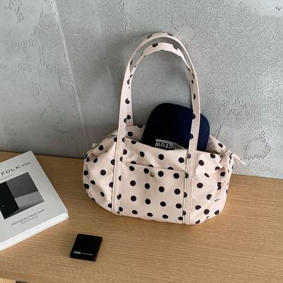 Contrasting Color Polka Dot Bag Large Capacity Shoulder Bag New Casual Versatile Nylon Handbag