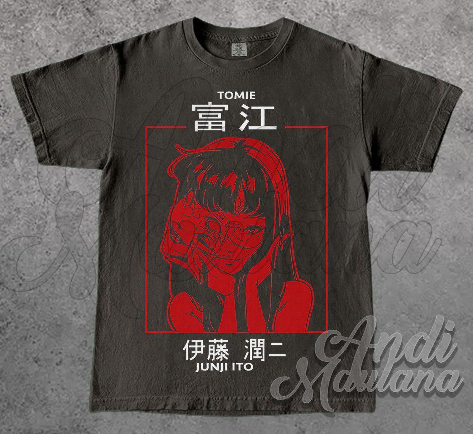 Junji Ito horror graphic tee - Tomie manga portrait T-Shirt TNGN L