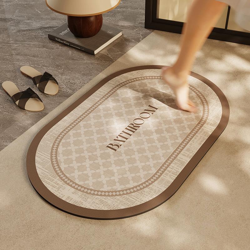 Simple and Light Luxury Bathroom Absorbent Mat Dirty Anti-slip Mat Diatom Mud Mat Toilet Toilet Quick Drying Door Mat
