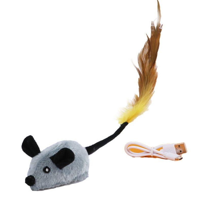 M-Modern-Interactive Cat Mouse Moving Cat Remote Control Cat Mice Electronic Moving Cat Self Play Gift серый
