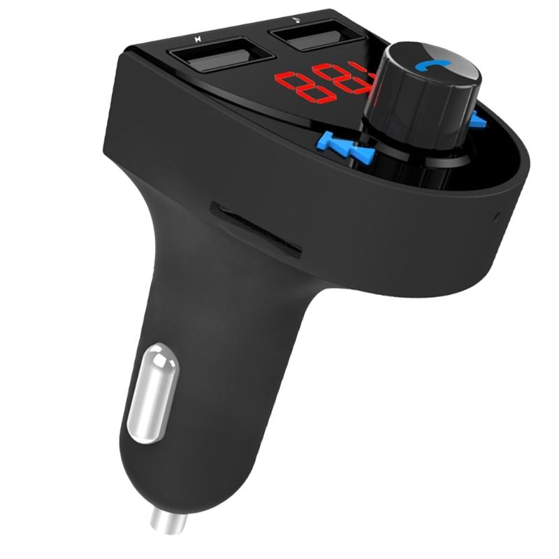 Bluetooth-compatible 4.2 FM Transmitter Car Charging Adapters Double USB Car Charger Cigarettes Lighter Adapters