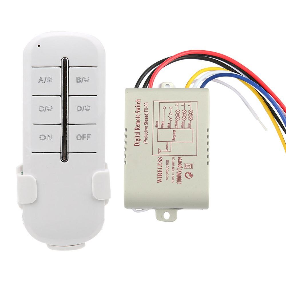 Receiver System 220V Remote Control Switch 1/2/3/4 Ways ON/OFF Receiver Switch Digital Control Selector Lights Lamp